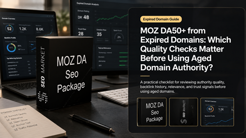MOZ DA50+ from Expired Domains service evaluation guide